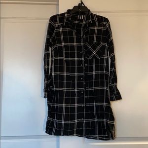 Black and White Flannel Dress